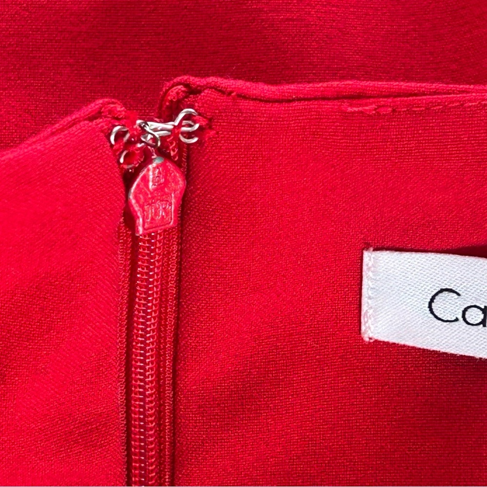Calvin Klein Red Sheath Mini Dress Scoop Neck Sleeveless - Picture 8 of 10